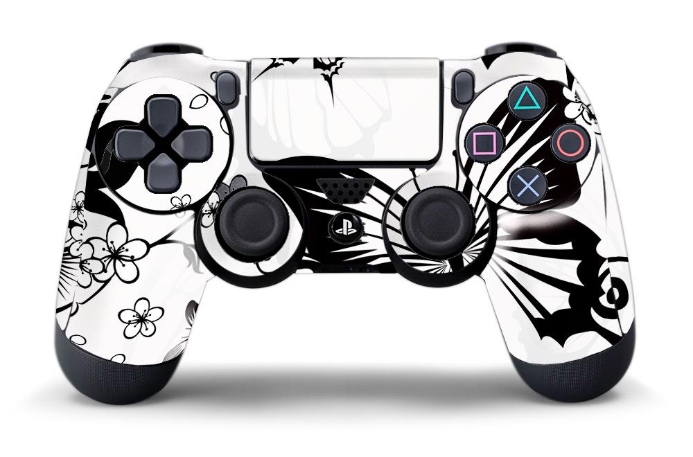 Sony PS4 PlayStation 4 Dualshock Controller Skin –  White Blossoms & Butterflies