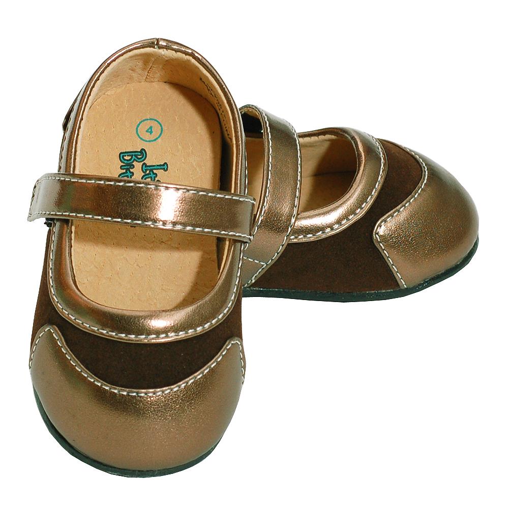 Itzy Bitzy Baby Girls 0 Brown Metallic Soft Sole Shoes