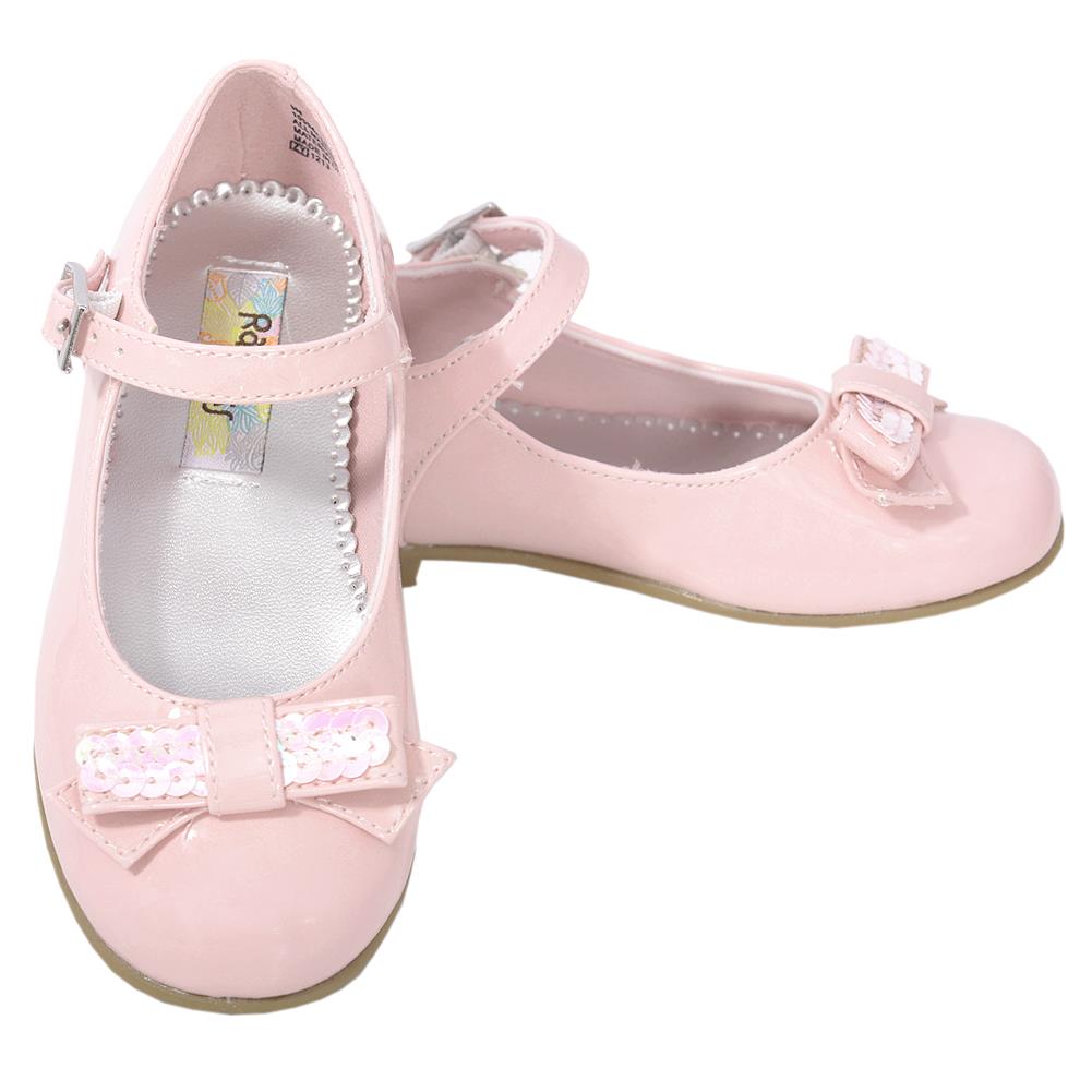 Rachel Shoes Little Girls 3 Pink Patent Sparkle Bow Dress Shoes