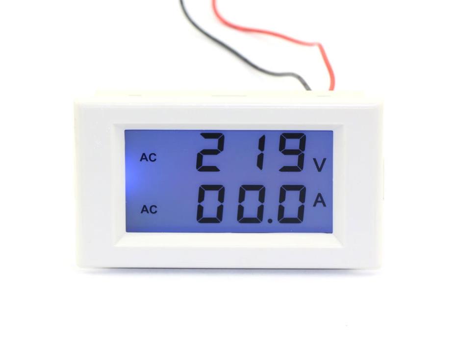 AC 110V 220V 100 300V/0 50A Digital Voltmeter Ammeter 2in1 Dual Display LCD Built in Voltage Current Measurement Sensor