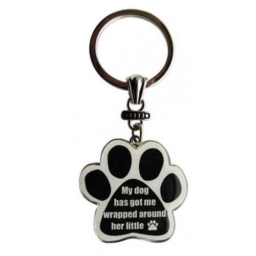 E&S Pets Metal Car Keychain My Dog Has Got Me Wrapped Around His Little Paw