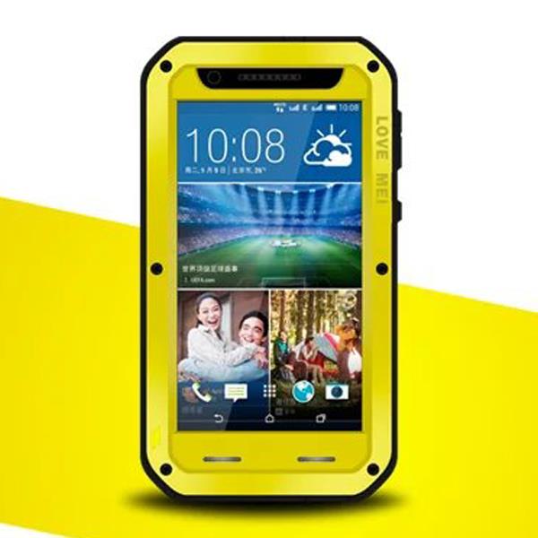 Love Mei Waterproof Metal Aluminum Case For HTC Desire 820 820S   Yellow