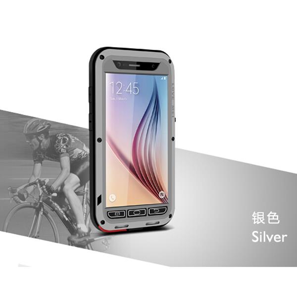 Love Mei Waterproof Metal Aluminum Case For Samsung Galaxy S6   Silver