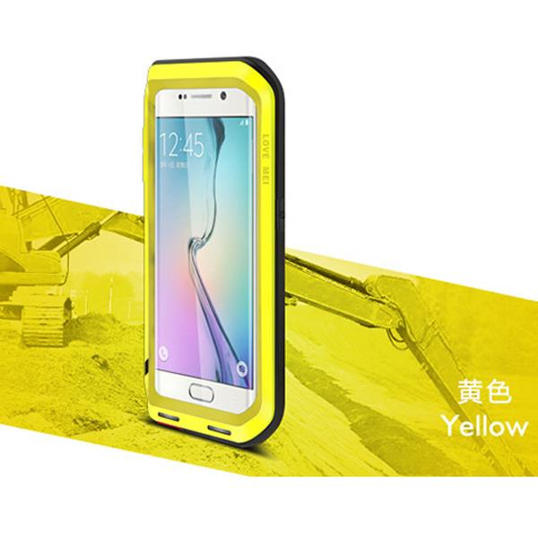 Love Mei Waterproof Metal Aluminum Case For Samsung Galaxy S6 Edge   Yellow