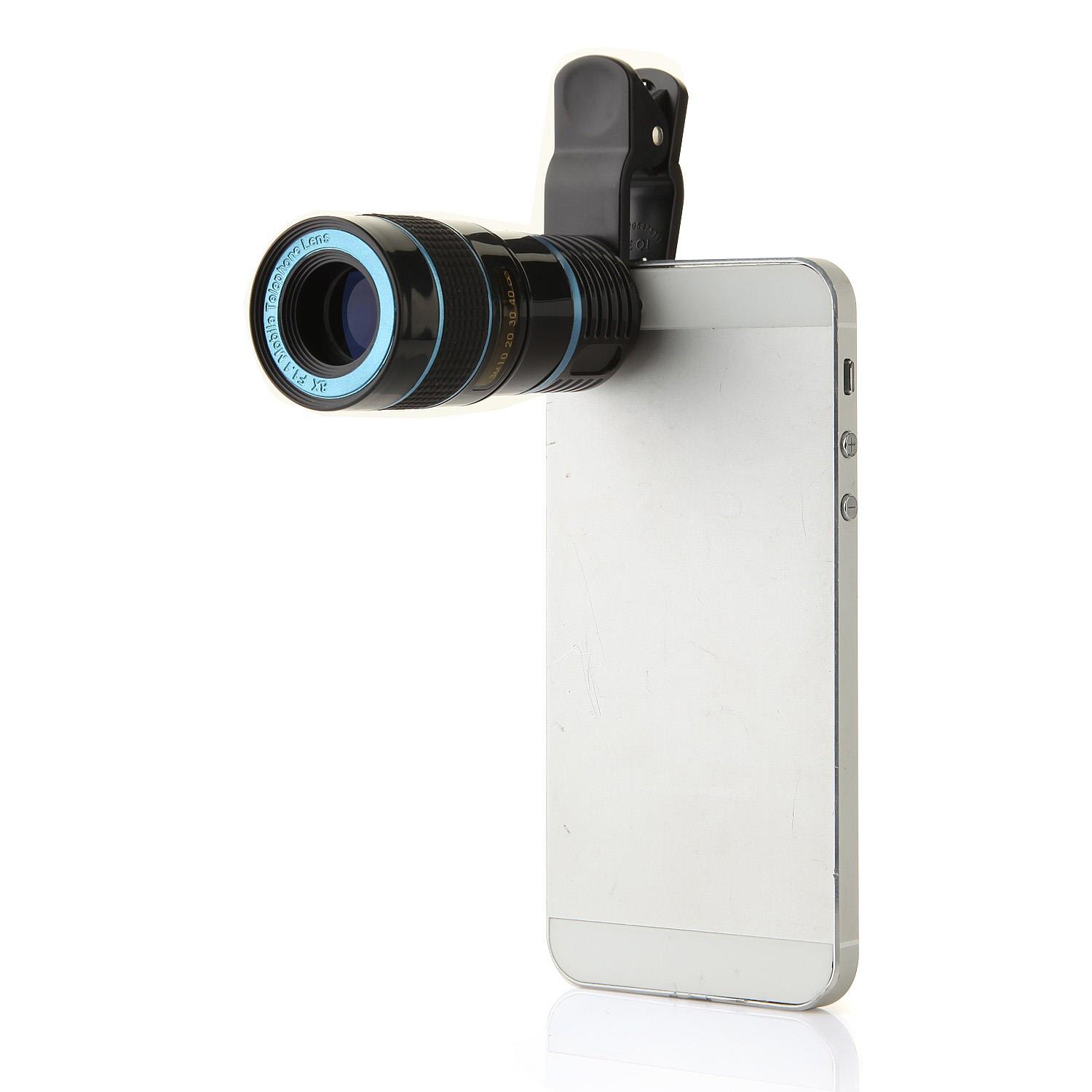 LIEQI LQ 007 8X Zoom Mobile Phone Telescope Lens with Universal Clip Blue