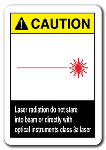 Caution Sign   Laser Radiation Do Not Stare Into Beam Or Directly With Optical Instruments Class 3a Laser 7"x10" Plastic Safety Sign ansi osha