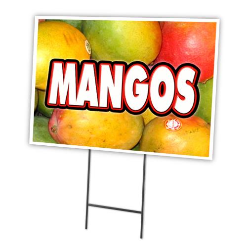 MANGOS 12"x16" Yard Sign & Stake outdoor plastic coroplast window