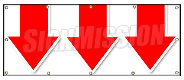 48"x120" GIANT DOWN ARROW BANNER SIGN turn here sale follow directions arrived