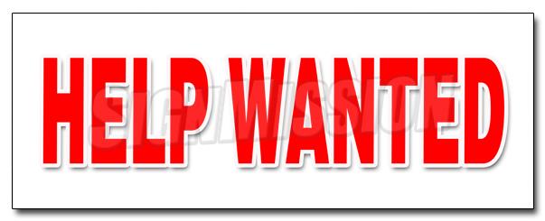 24" HELP WANTED DECAL sticker now hiring interview application job position