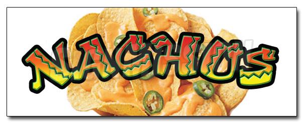 12" NACHOS 2 DECAL sticker cheese chips cart stand