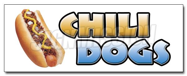 36" CHILI DOGS DECAL sticker hot dog cart stand