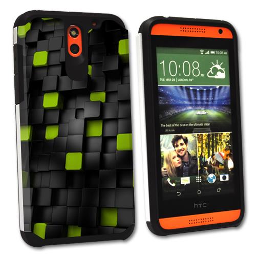 MightySkins Protective Bumper Case Cover for HTC Desire 610 hybrid tpu rubber plastic Cubes