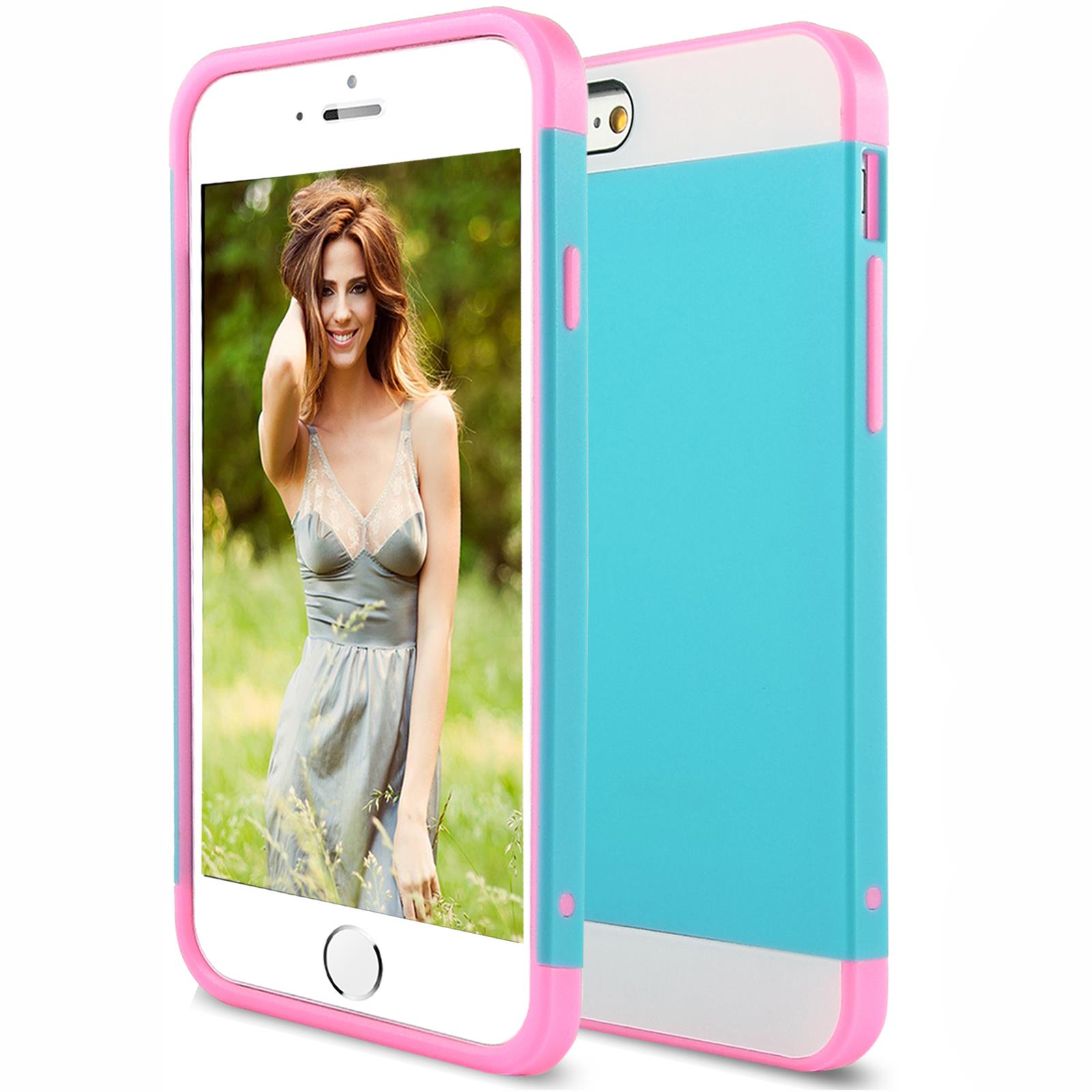 ULAK 4.7 Inches Slim Protect Case Colorful Hybrid TPU PC 2 in 1 Rubber Hard Cover for iPhone 6   Light Blue