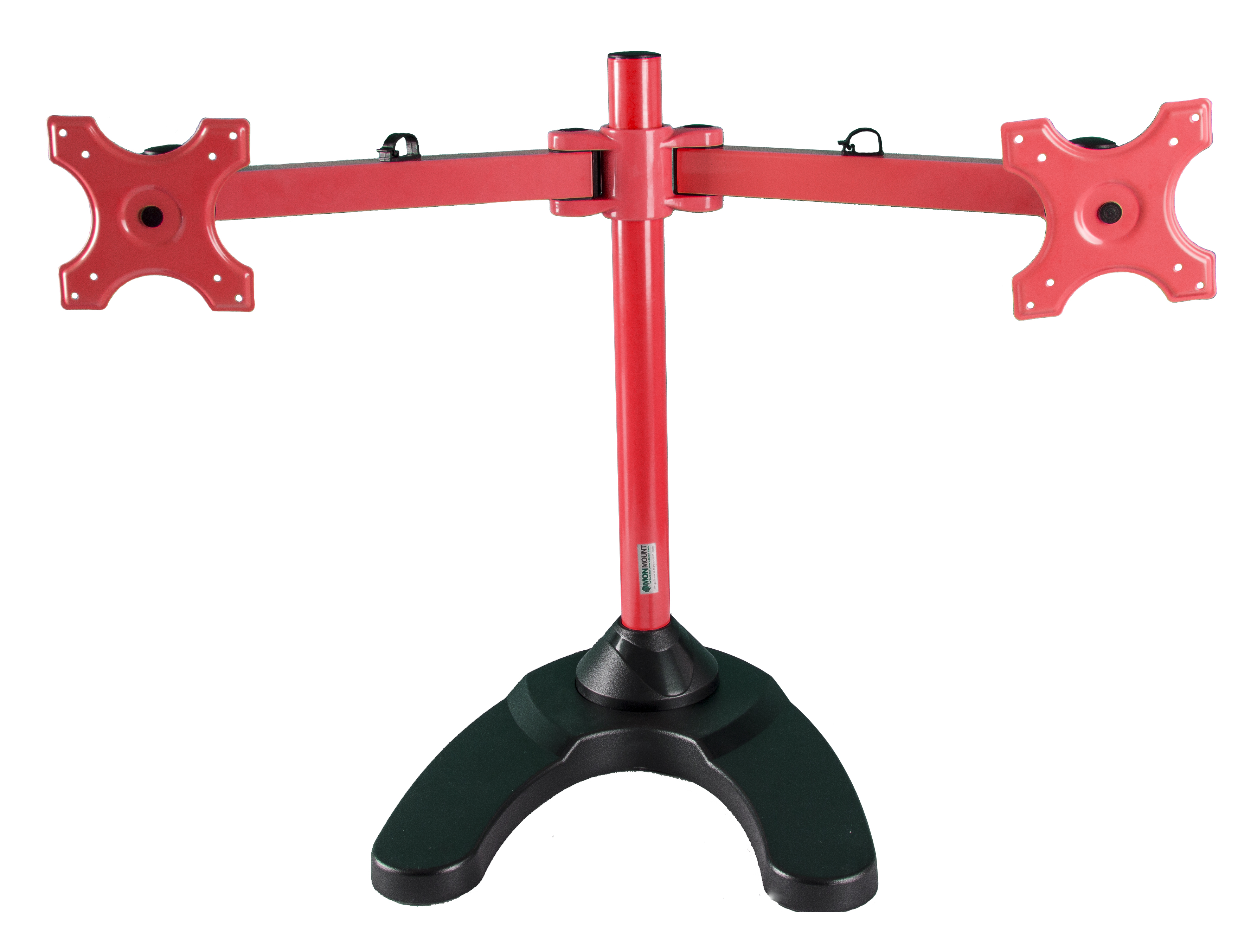 MonMount Dual LCD Freestanding Monitor Stand Up to 24 Inch, Red (LCD 6460R) 