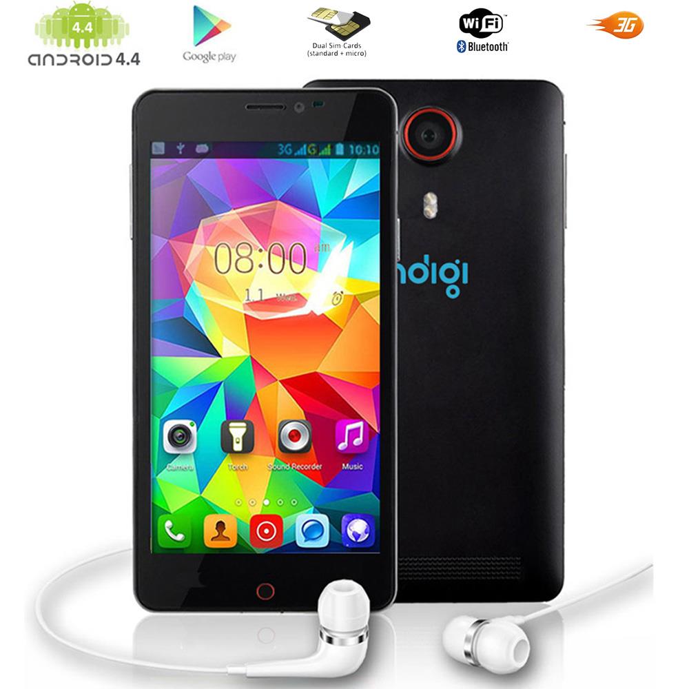 Indigi® 5.5in 3G Black Dual Sim Dual Core Android 4.4 Kitkat Smart Cell phone AT&T T Mobile Straight Talk (Unlocked)