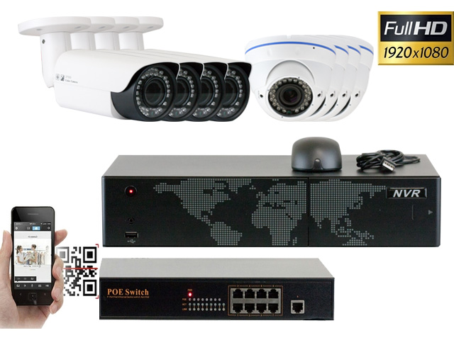 GW 16 Channel 1080P NVR Kit PoE HD IP Security Camera System (12)x 5MP Megapixel 2.8~12mm Varifocal Lens Night Vision Water Proof Motion Detective QR Code Scan Remote Smartphone View (2TB HDD)
