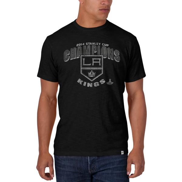 Los Angeles Kings 47 Brand 2014 NHL Stanley Cup Champions Black Scrum T Shirt (2XL)