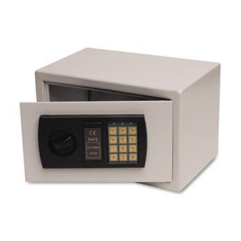 Personal Safe, 0.3 ft3, 12 1/4w x 7 3/4d x 7 3/4h, Light Gray