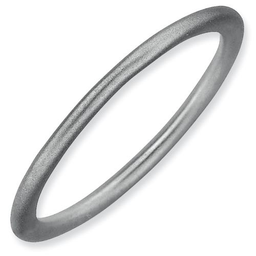 Sterling Silver Stackable Expressions Rhodium Satin Ring, Size 7