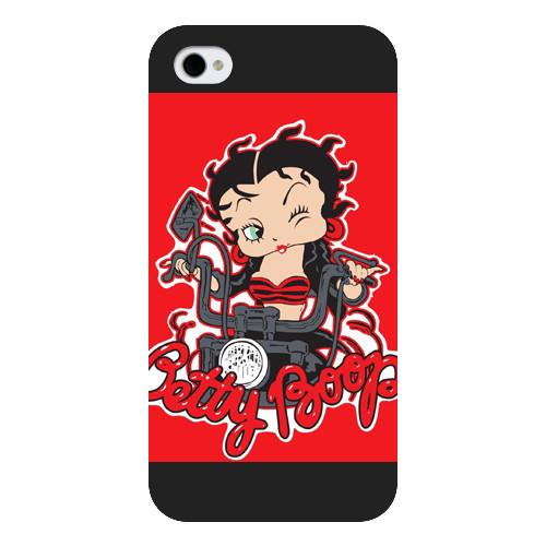 Onelee Customized Black Frosted Betty Boop iPhone 4 4s case