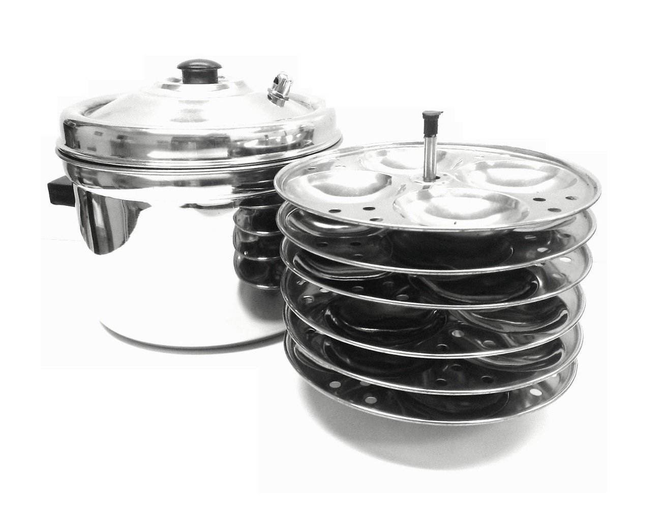 Tabakh 6 Plates Racks Stainless Steel Idly Cooker, 24 Idlis