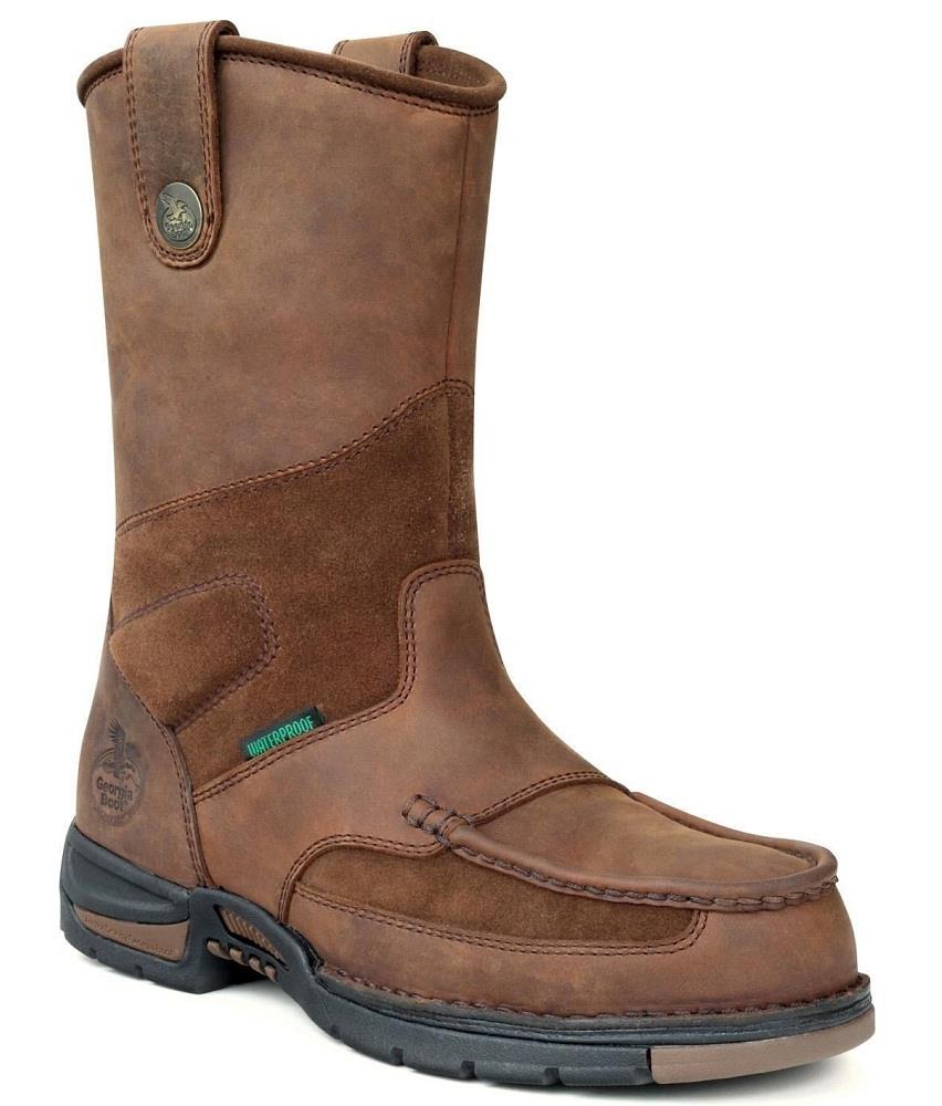 GEORGIA G4603 10" ST WP Athens Brown Boots Shoes Mens 8