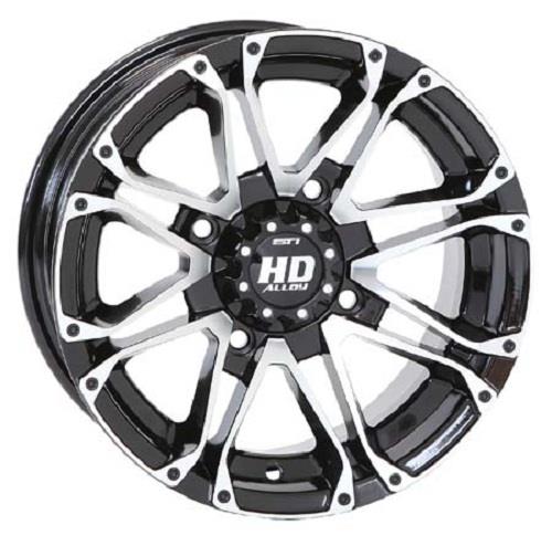 STI HD3 Machined/Black OEM ATV Wheel 14x7 4/137   (6+1) [14HD307N] 