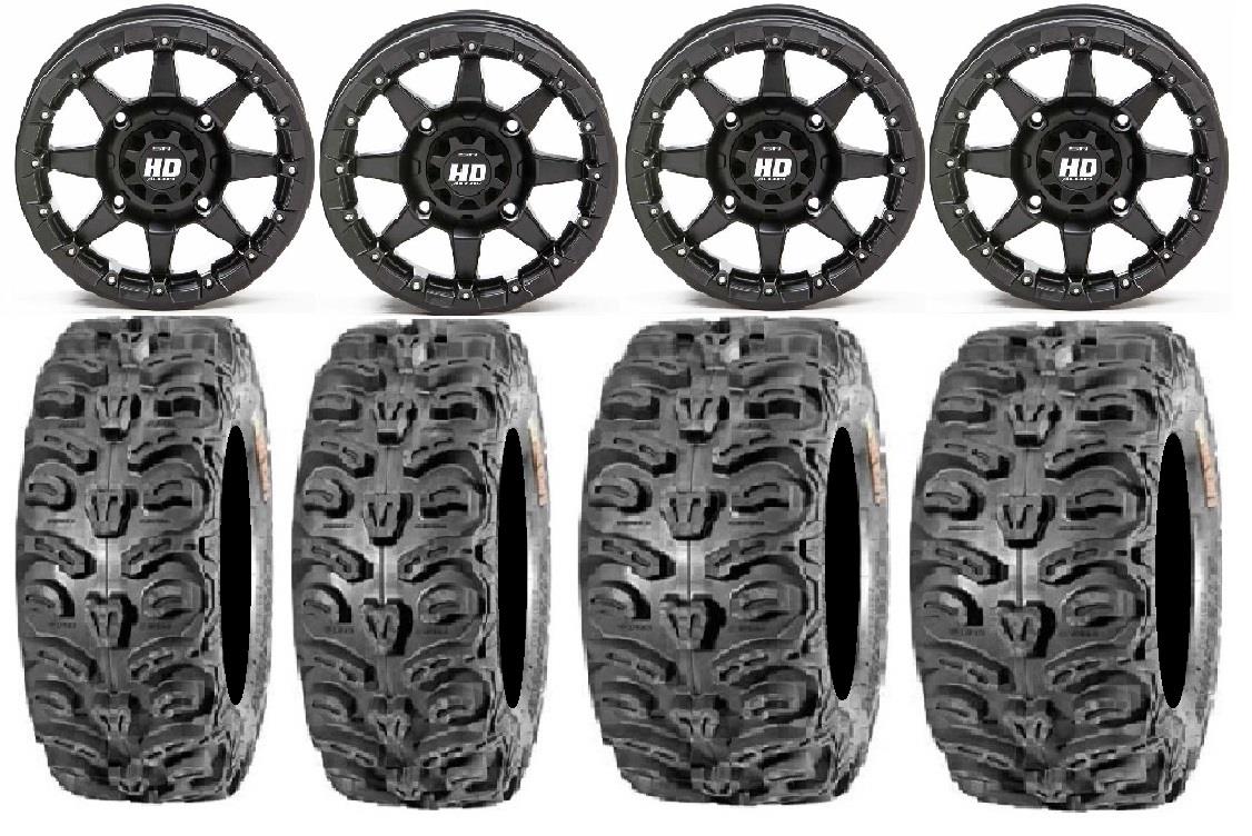 STI HD5 14" Beadlk MB UTV Wheels 28" Bear Claw HTR Tires Yamaha Viking Wolverine YXZ1000R