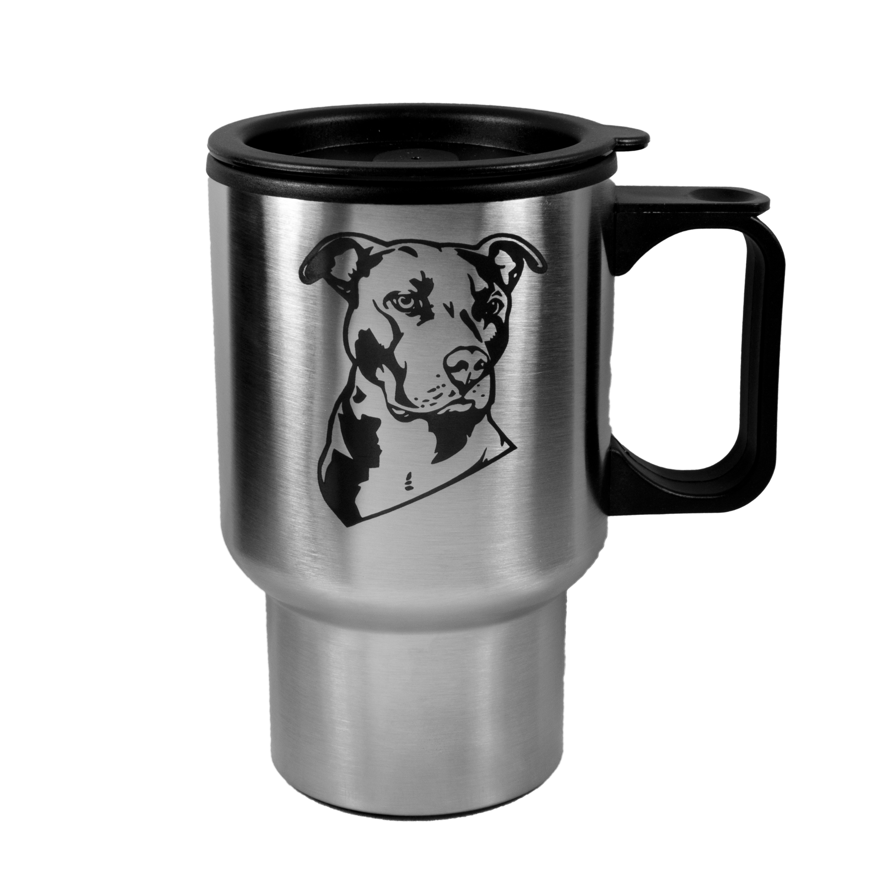 14oz PitBull Stainless Steel Travel Mug W/Handle L1