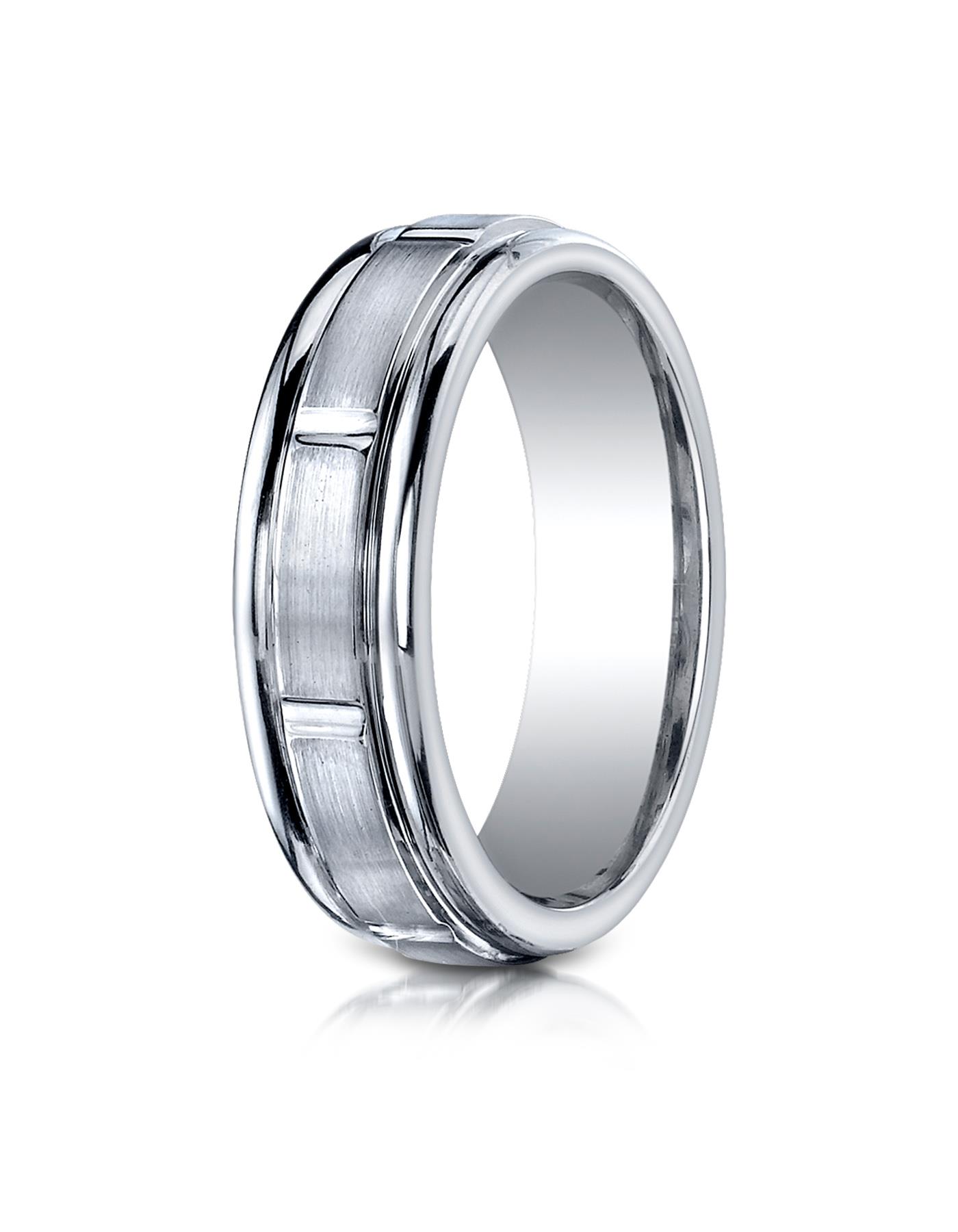 Cobaltchrome(Tm) 7Mm Comfort Fit Satin Finished Round Edge Design Ring Band