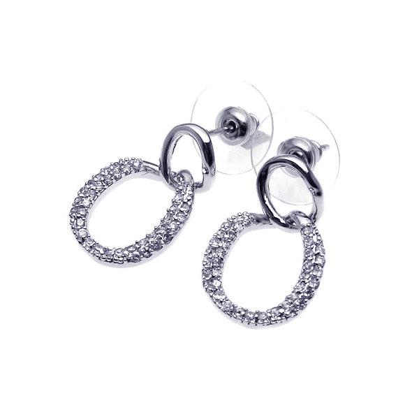 Sterling Silver .925 Cubic Zirconia CZ Dangle Earrings Ladies Jewelry 567 bge00084