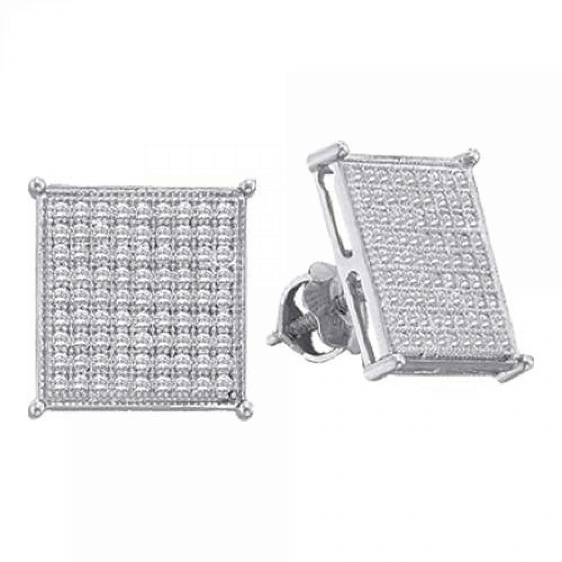 10k White Gold 0.10 CTW Diamond Micro Pave Stud Earrings   0.773 gram    #556 50435