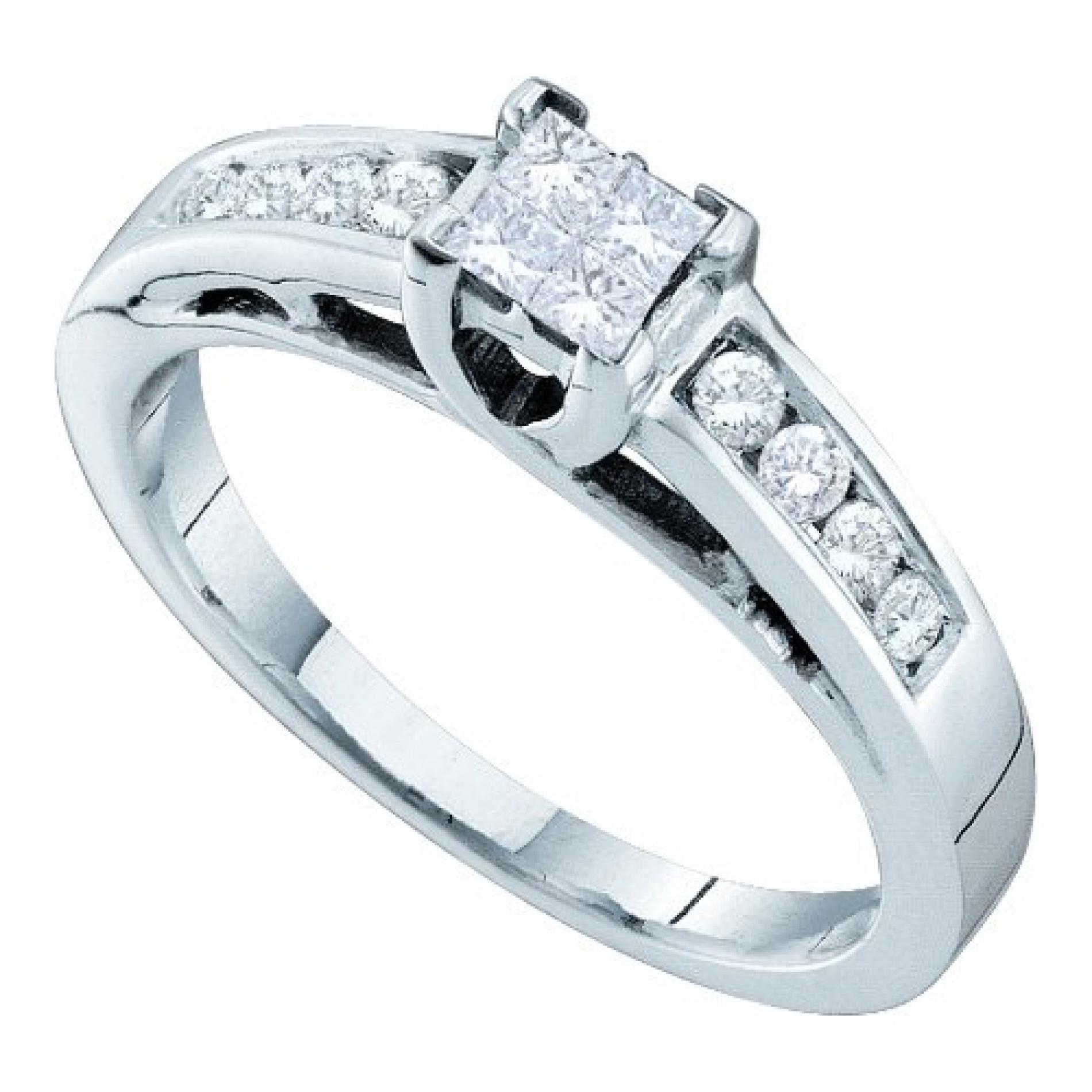 14k White Gold 0.35Ctw  Diamond  Invisible Ring