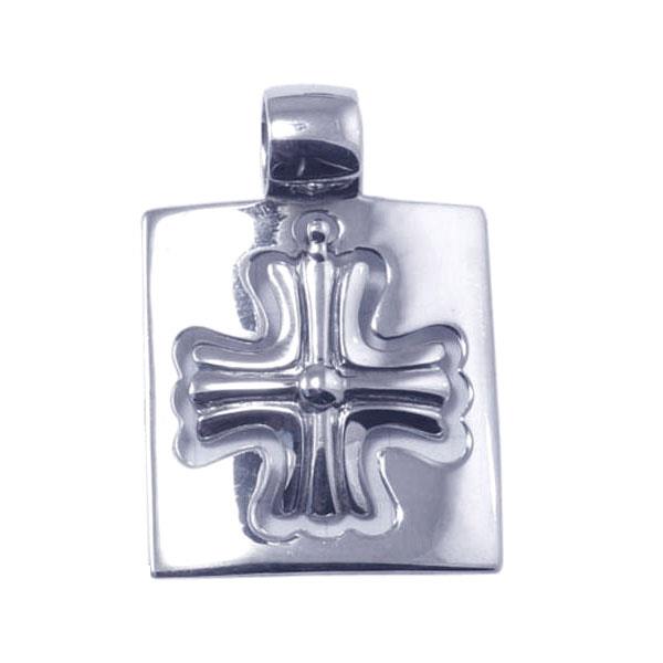 .925 Sterling Silver Rhodium Plated Cross Pendant