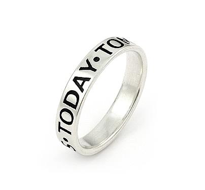 .925 Sterling Silver Nickel Free Inspirational Band 4Mm Today Tomorrow Always