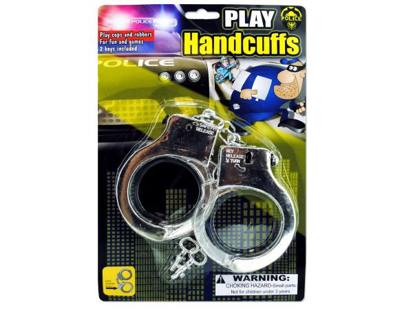 Police play plastic handcuffs   Set of 144 (Toys Toy Weapons)   Wholesale