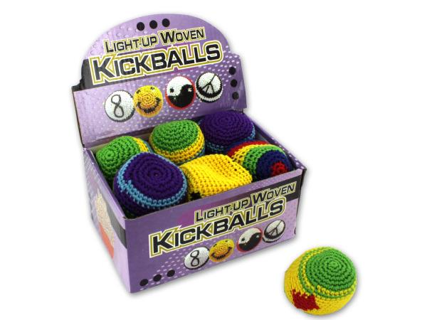 Light up Woven Kickballs Countertop Display   Set of 288 (Toys Sport Toys)   Wholesale