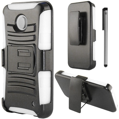 For Nokia Lumia 635 Robotic Armor Design Belt Clip Holster Kickstand Phone Protector Cover Case Accessory with Stylus Pen