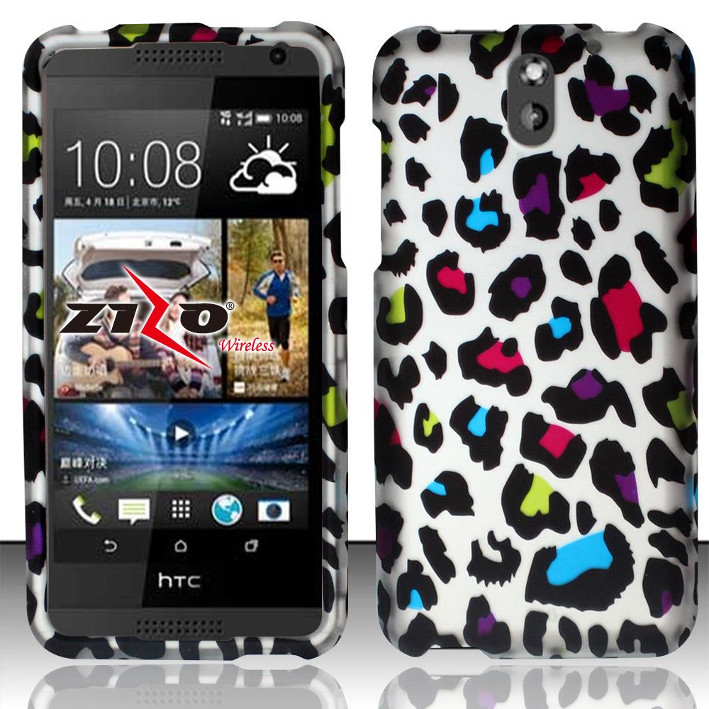 for HTC Desire 610 Hard Plastic Snap On Cover Case. Colorful Leopard