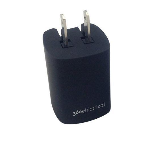 360 Electrical 2.1 Amp Dual Port USB Charger, Blue LED Indicator #36074