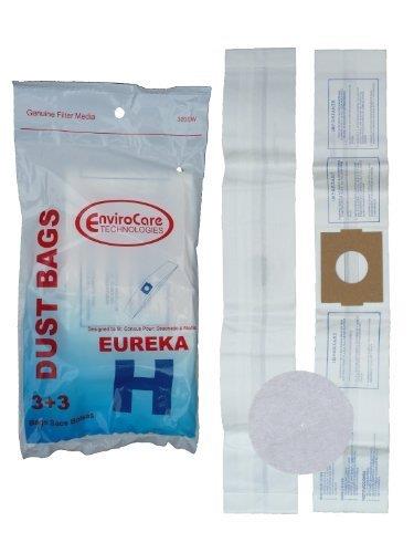 6 Eureka H Canister Vacuum Bags + 6 Filters 52323, Roto Matic Powerteam Series, Princess, Mighty Mite Vacuum Cleaners, 5