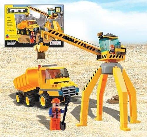 Construction Crane and Truck BricTek Building Block Set   238 Pieces