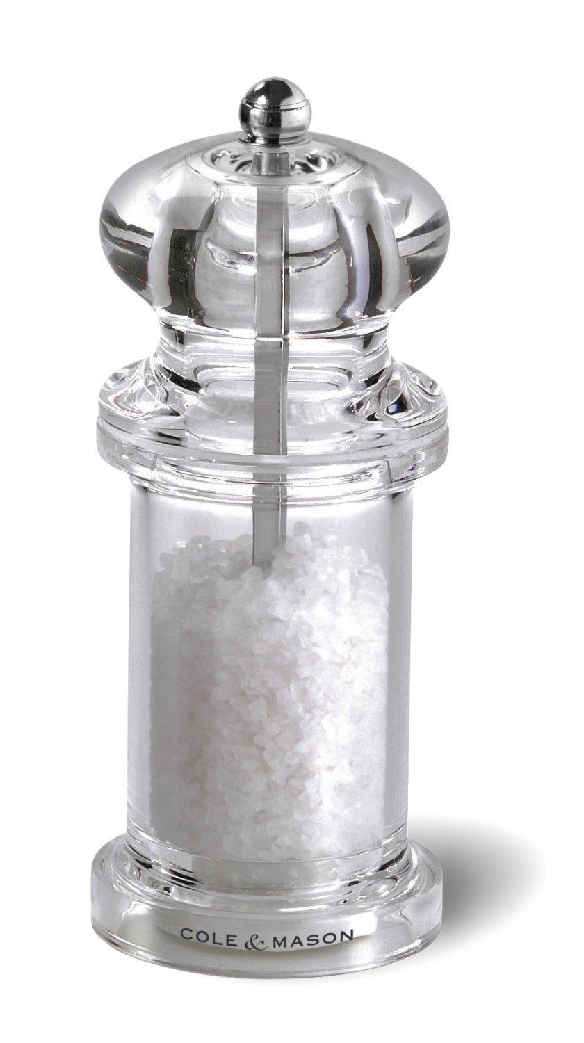 Cole and Mason 505 Precision Salt Grinder, Clear Acrylic, Sea Salt Included