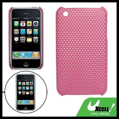 Pink Plastic Mesh Style Back Case Cover for iPhone 3G