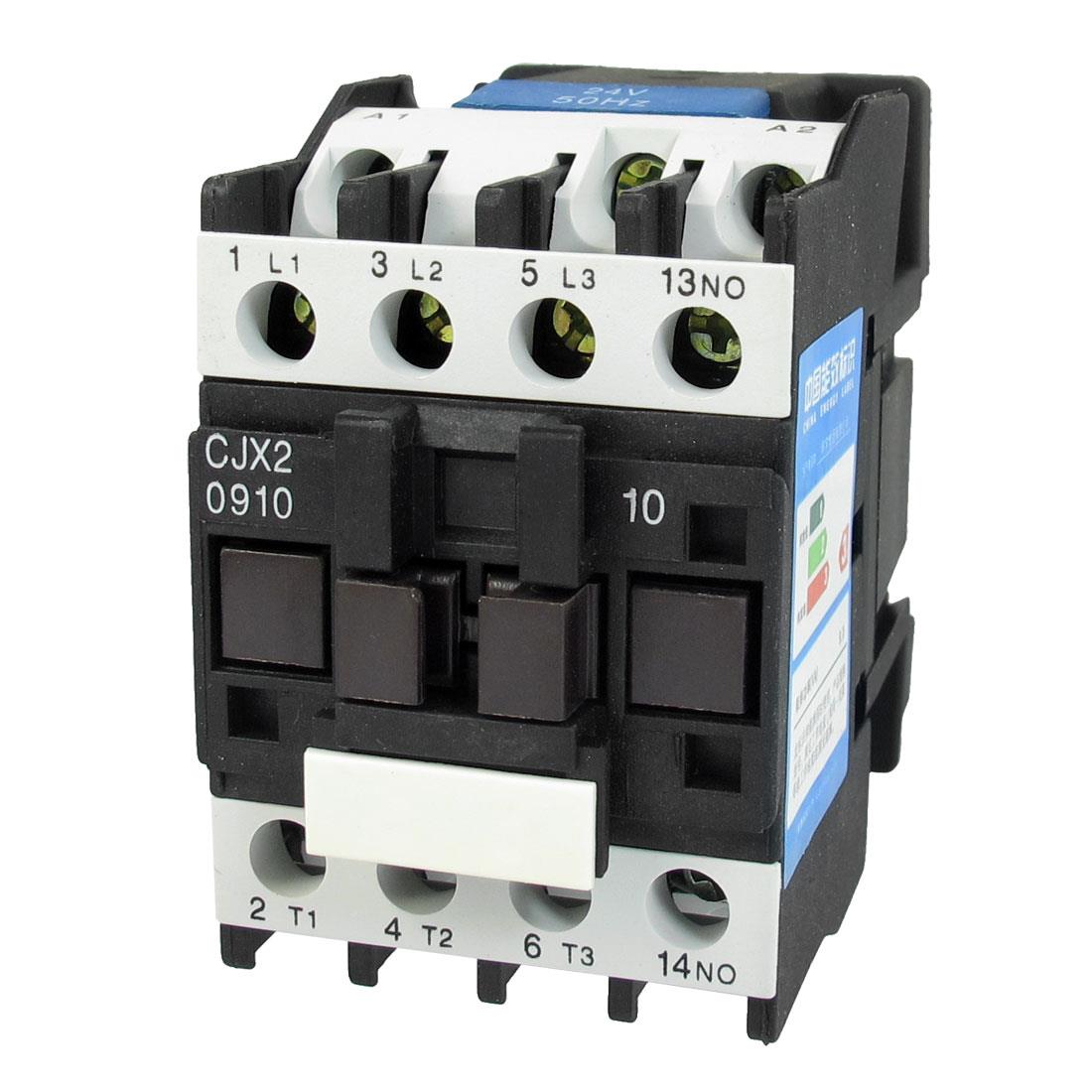 CJX2 0910 660 Ui 20A lth 3 Poles NO 35mm DIN Rail AC Contactor 24V Coil