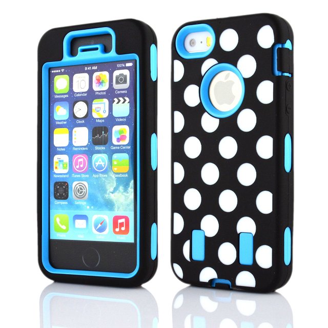 Silica gel and plastic wave point Case Phone Protector for Apple® iPhone 5