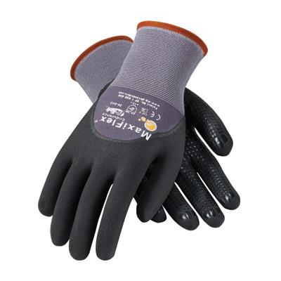 Protective Industrial Products 34 845/XL X Large MaxiFlex Endurance by ATG 15 Gauge Abrasion Resistant Black Micro Foam Nitrile Palm And Fingertip Coated Work Gloves With