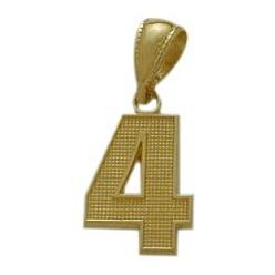 10 Karat Yellow Gold Number 4 Pendant