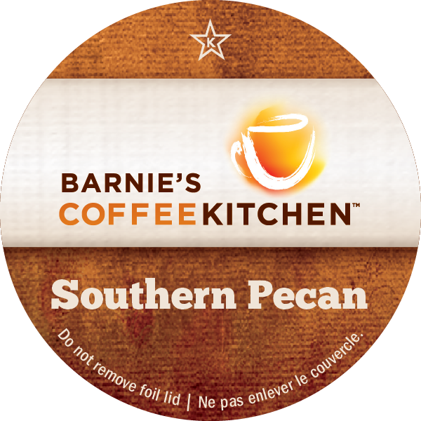 Barnies Coffee Kitchen  Flavored "Southern Pecan" (24) Count Single Serve Coffee K Cups. Keurig Compatible.