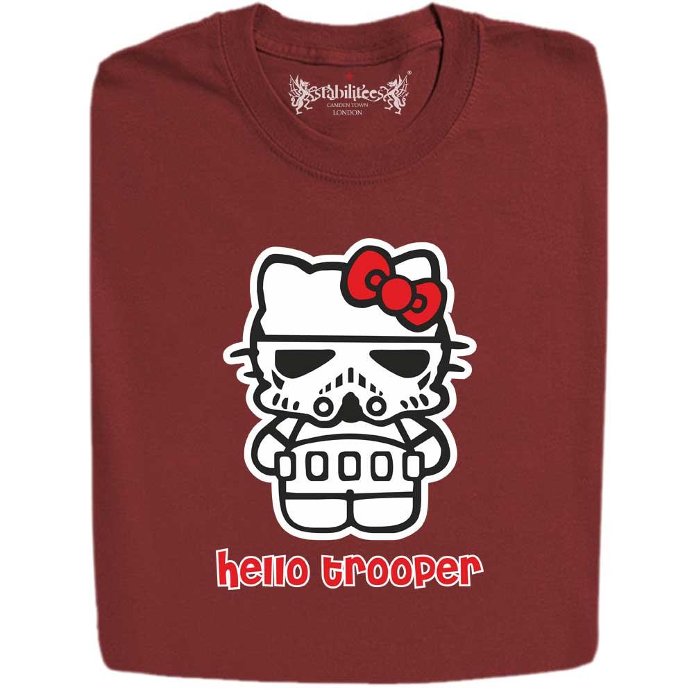 Stabilitees Funny Trooper Mash Up inspired by Hello Kitty Mens T Shirts